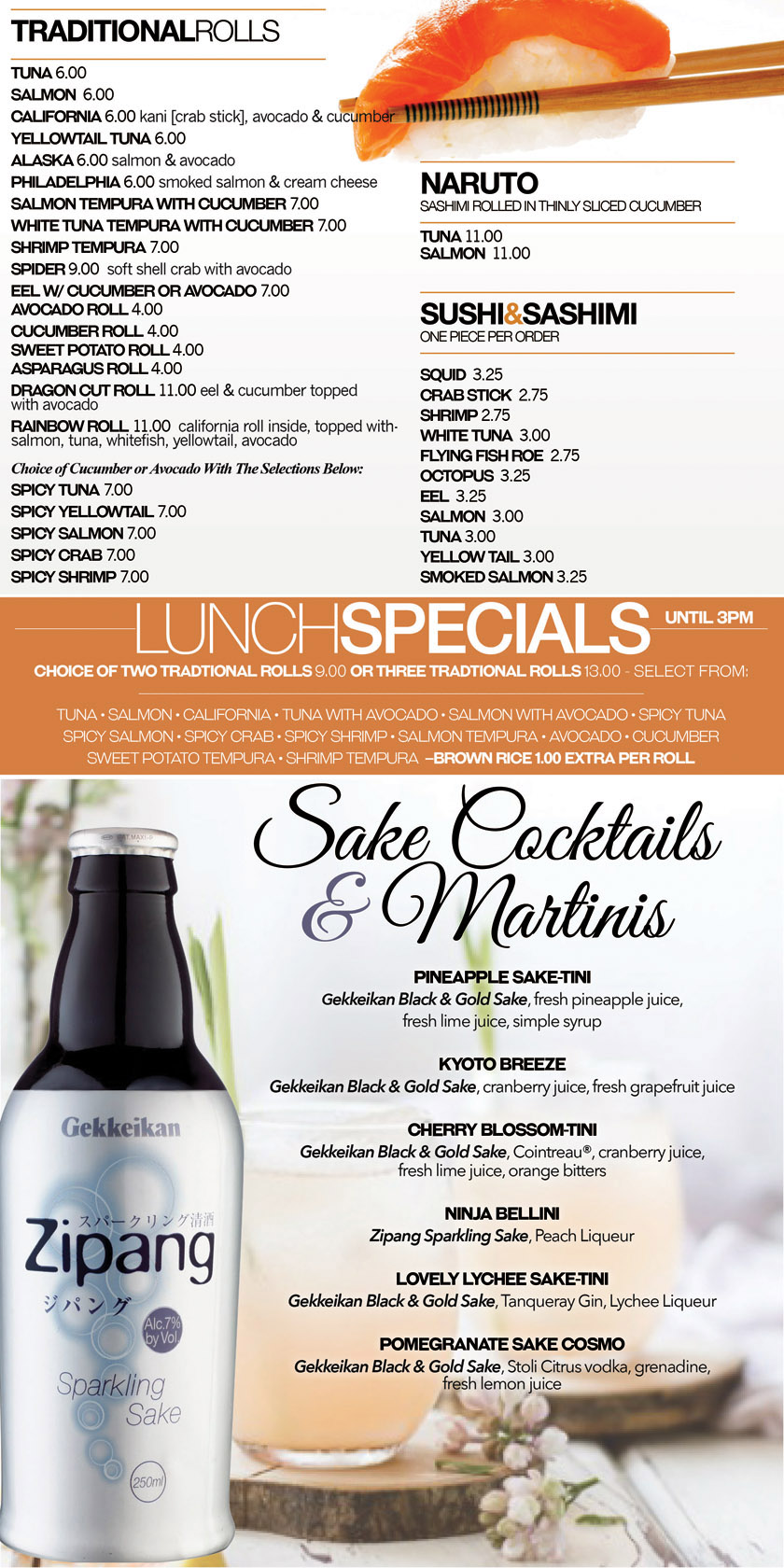 Sushi – MJ's Restaurant Bar & Grill